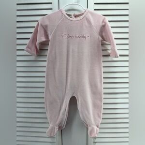 Wendy Bellisimo 6-9M Pink Velour “I Love Daddy”